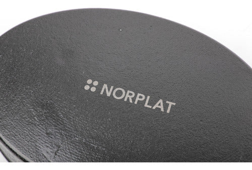 Sartén Cacerola Norplat Hierro Fundido Ovalado + Base Madera Negro