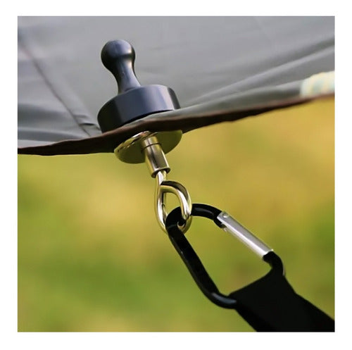 Ganchos Magnéticos Para 40 Kg Con Imán Neodimio Y Mosquetón