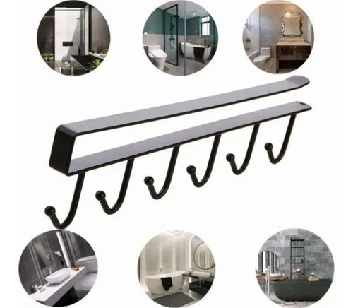 Organizador Soporte Colgador De Tazas Utensilios De Cocina Negro
