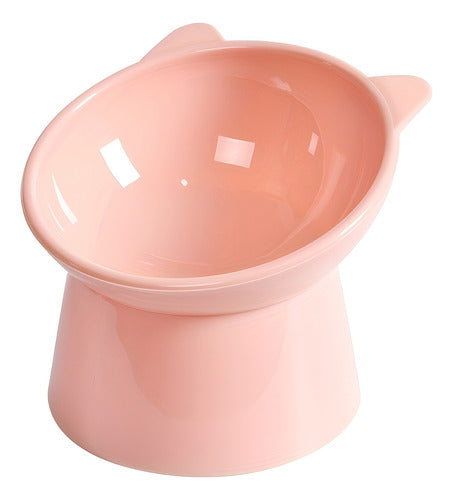 Cuenco Para Mascotas Inclinado Elevado Para Gatos Perros Wuf Rosa Claro