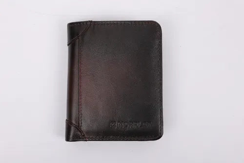 Billetera De Cuero Hombre Anti Rfid Anti Clonacion - Norplat Marrón Oscuro Liso