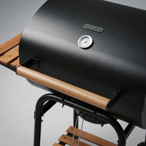 Parrilla Carbón Onni Norplat Estilo Tambor Bbq Grill Asador Negro