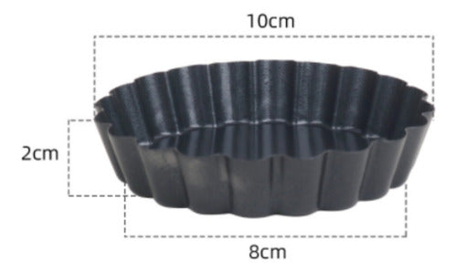 Pack 12 Moldes Tartaleta Desmontable Tarta Individual 10,5cm Gris