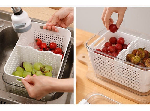 Caja Organizadora Con Cesta Refrigerador Despensa 4.5 Lt Blanco