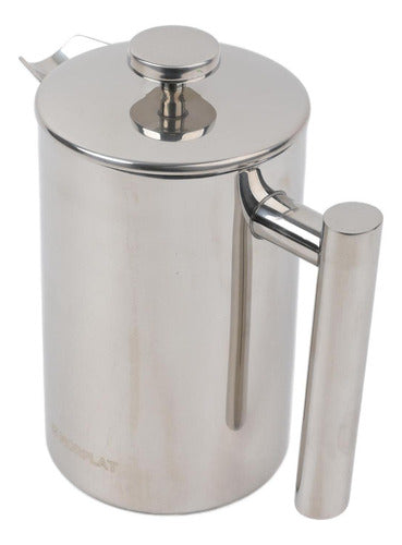 Cafetera Manual Prensa Francesa Acero Cafe 800ml - Norplat Plateado