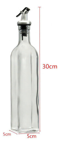 2 Botellas Vidrio 500ml Dispensador Aceitero Vinagre Norplat