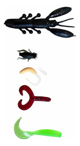 Kit De Pesca 101 Señuelos Alicates Anzuelos Vinilos Norplat Multicolor