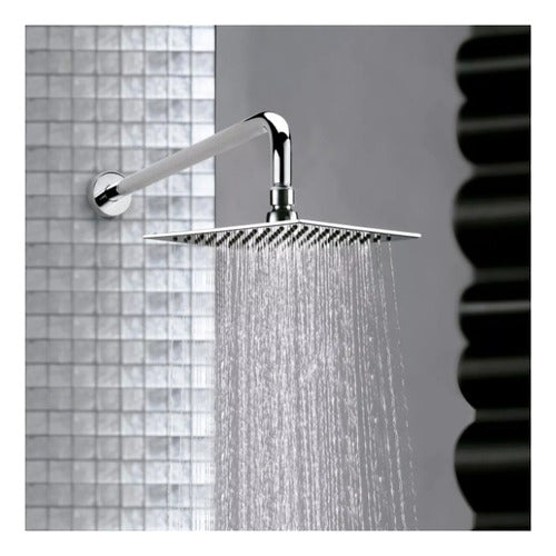 Cabezal Ducha Cuadrado 25cm 121 Boquillas Acero Inox Norplat Plateado Cromado