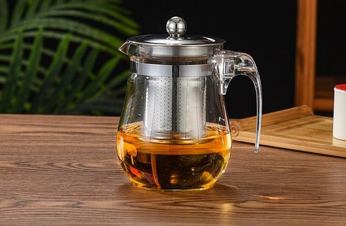 Set Tetera Té Acero Vintage Vidrio 500 Ml Premium - Cukin