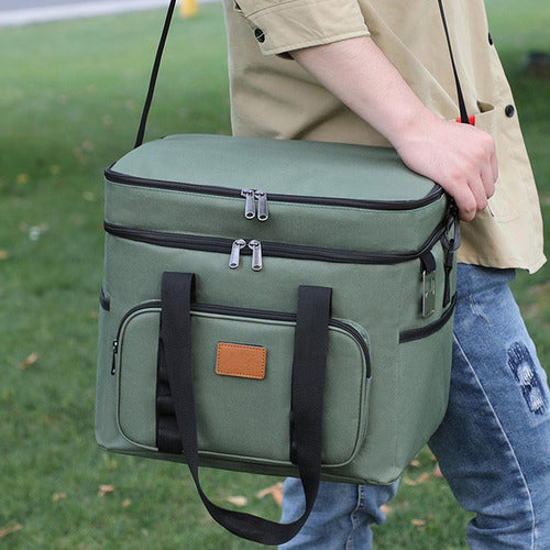 Bolso Cooler 24 Litros Termico Multi Compartimientos Norplat Verde