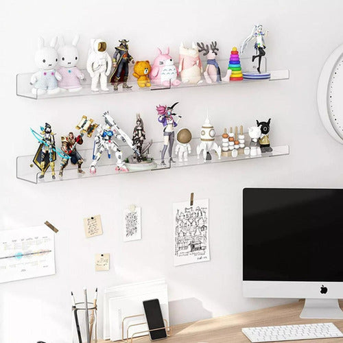 4 Repisas Estantes Flotantes Organizador Ps - Norplat Transparente