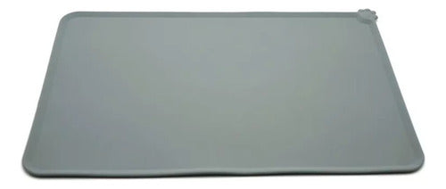 Alfombra Comedero Silicona Para Mascota Anti-salpicadura Wuf Gris