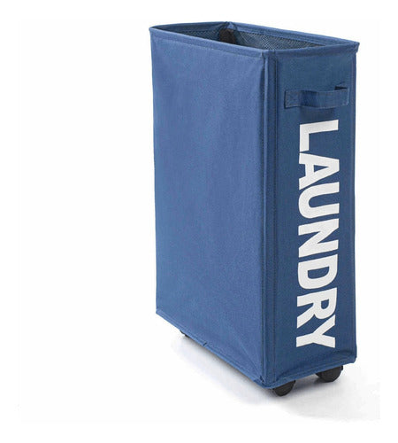 Canasto Ropa Sucia Con Ruedas / Cesto Ropa Sucia - Norplat Azul Lisa