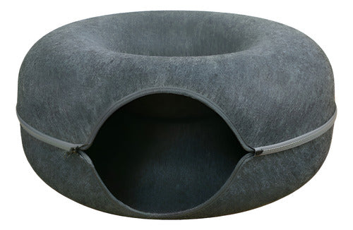 Tunel Cama Casa Gato Mascota Talle Pequeño - Wuf - Norplat Gris Oscuro