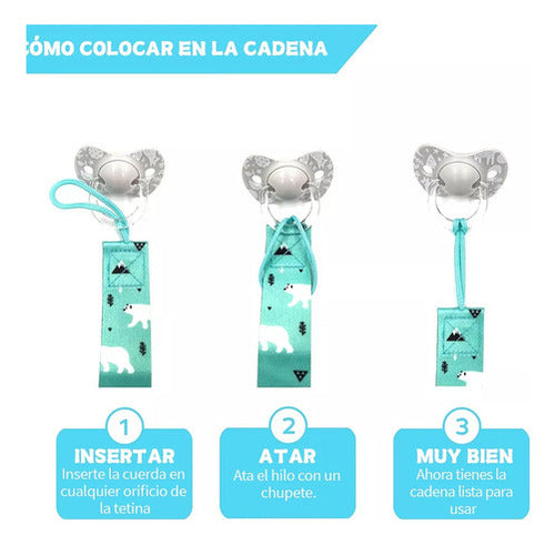 Set 10 Prendedor Sujetador Porta Chupetes Bebé 27cm Norplat Multicolor