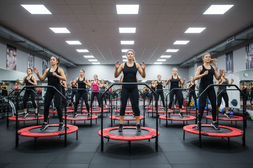 Trampolín Fitness Norplat Plegable 100cm 1m Cama Elastica Rojo