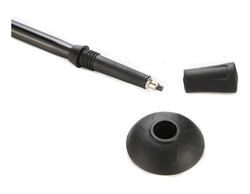  Bastones De Trekking Plegable Palos Baston Senderismo 135cm Negro