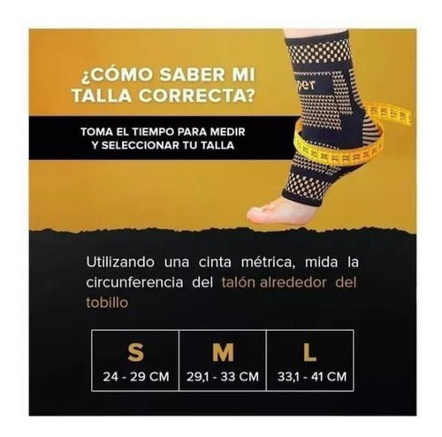 Pack 2 Tobillera Deportiva Compresión Con Fibra De Cobre S