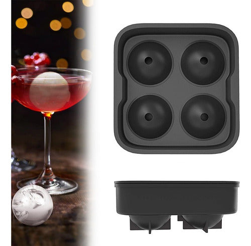 Molde De Silicona Para Bolas De Hielo 4.5 Cm - Cukin Negro