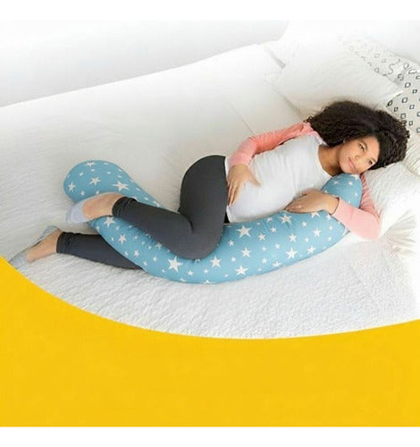 Cojín Maternal Almohada Materindad Lactancia 100% Algodón - Azul