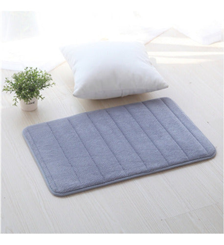 Alfombra Baño Engomado Antideslizante 60x40cm Suave Norplat - Gris - Lisa