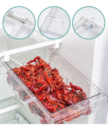 Bandeja Organizador Refrigerador Cajón Deslizante - Cukin Transparente