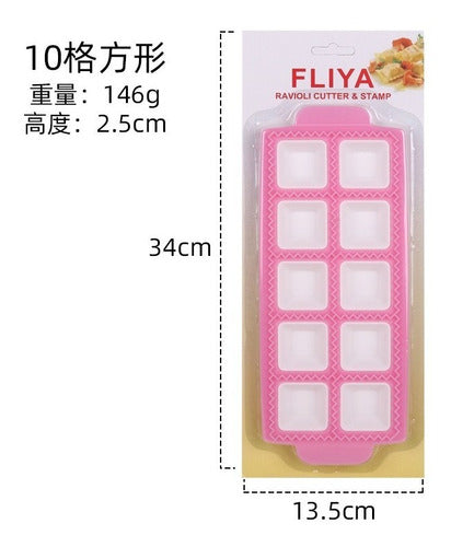 Molde Para 10 Ravioli Ravioles 58x38x51 Muy Fácil - Cukin Blanco - Relleno Cuadrado