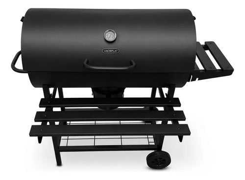 Parrilla Carbón Olavi Norplat Bbq Grill Asado Con Tapa Rueda Negro