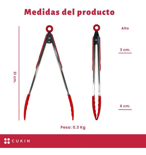 Pinzas Para Parrilla Y Cocina - Sistema Regulable - Cukin