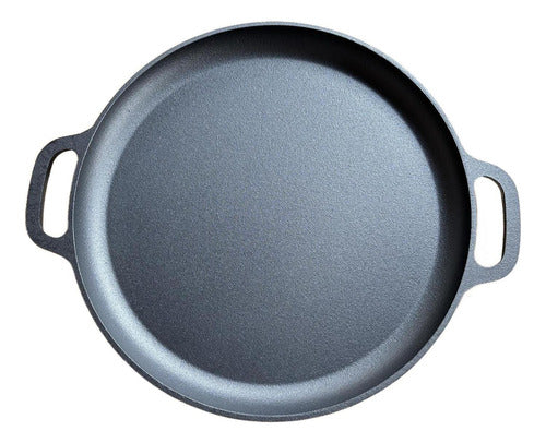 Molde Pizza 34cm Pizzera Argentina Hierro Fundido - Norplat Negro