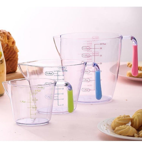 Set 3 Tazas Medidoras Vasos Medidores Jarra De Medir Taza 