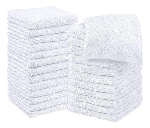 Pack 12 Toallas Blanco Cuadrada De 25 X 25 Cm - Norplat