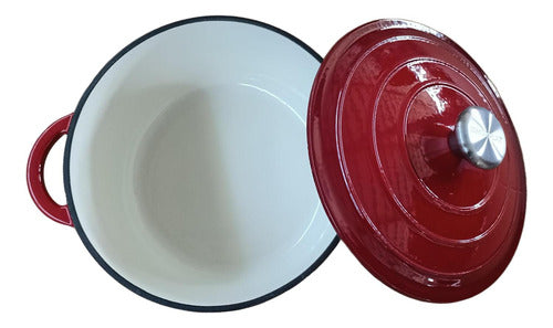Olla De Hierro Fundido Esmaltada 24 Cm 3.5 Lts - Norplat Rojo