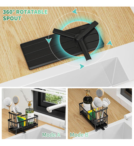 Porta Esponja Organizador Lavaplatos Escurridor - Norplat Negro