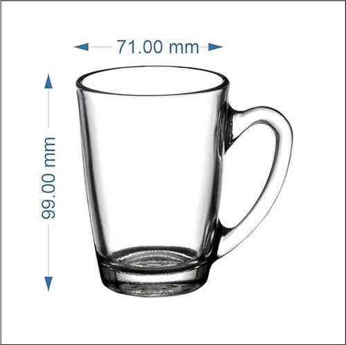 Set 6 Tazas Para Café Con Leche Té Capuccino Vidrio 250ml Blanco Capuccino 250