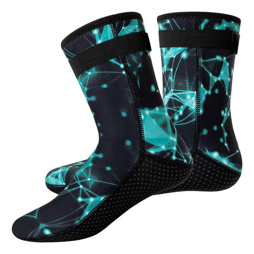 Botas Calcetines Norplat De Neopreno 3mm Cálidas Buceo Playa Negro Estrellado 37 Cl