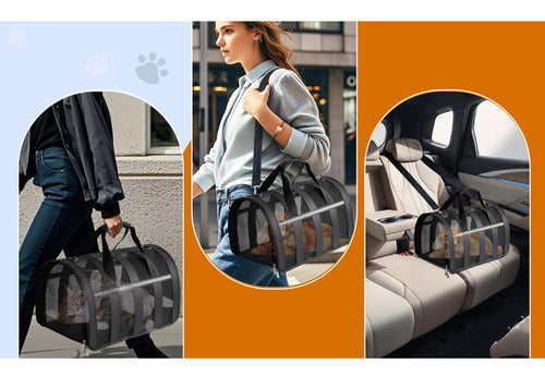 Bolso Transporte Mascota Gato Perro Norplat Talla M 41x26x24 Negro