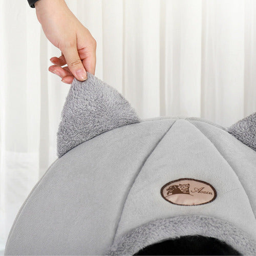 Casa Cama Plush Iglu Nido De Gatos Y Perros Xl Grande - Wuf Gris Iglú