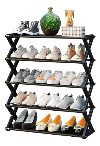 Organizadores De Zapatos Zapateras Organizador Zapato 5nivel Negro