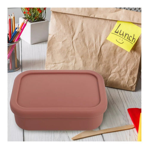 Lonchera Escolar Bento Box Tupper Taper Plástico Hermético Gris