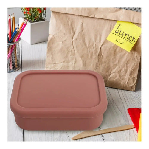 Lonchera Escolar Bento Box Tupper Taper Plástico Hermético Gris