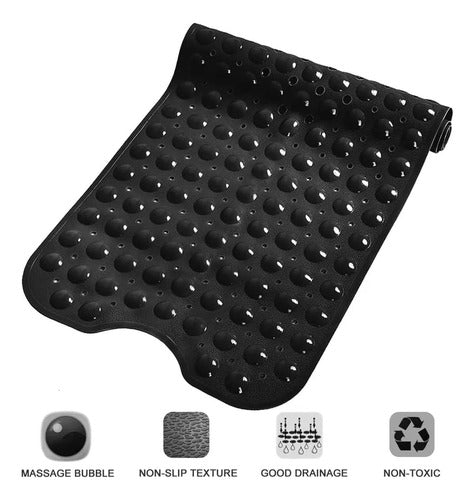 Goma Antideslizante Tina Ducha Bañera Cepillo 39×100 Norplat Negro