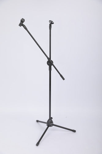 Atril Microfono Pedestal Boom Ajustable Profesional Norplat Negro