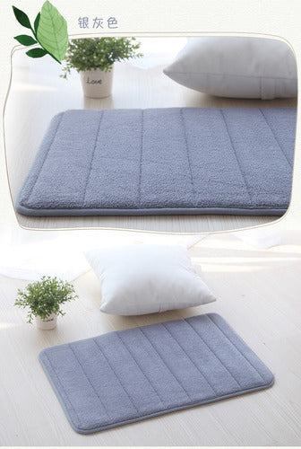 Alfombra Baño Engomado Antideslizante 60x40cm Suave Norplat - Gris - Lisa