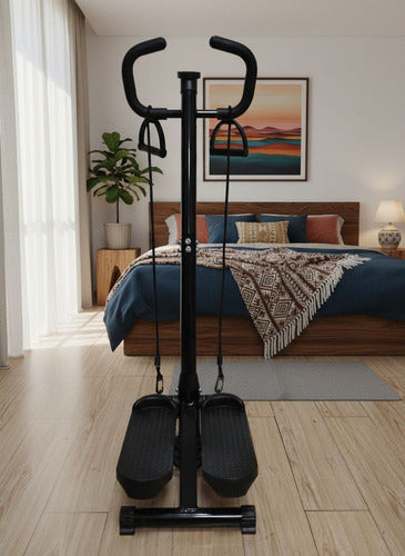 Mini Stepper Eliptica Hidraulico Banda Resistencia - Norplat Negro