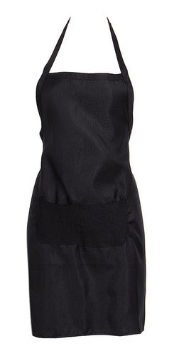 Pechera De Cocina Delantal Garzon Estilista Unisex Negro Liso