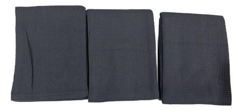 Set 3 Huasca Paño De Cocina Repasador Gastronomico - Norplat Gris Oscuro