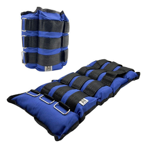 Set 2 Pesas Tobilleras Muñequeras 5 Kg C/u (10kg) - Norplat Azul