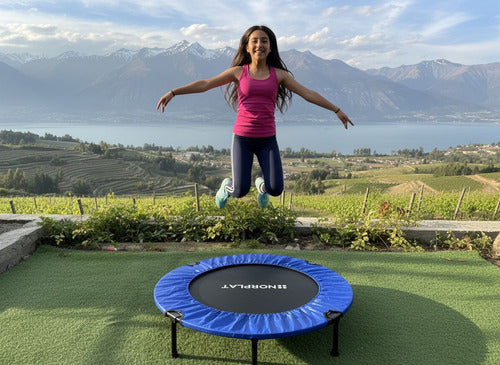 Trampolín Fitness 100cm Plegable Cama Elástica - Norplat Azul