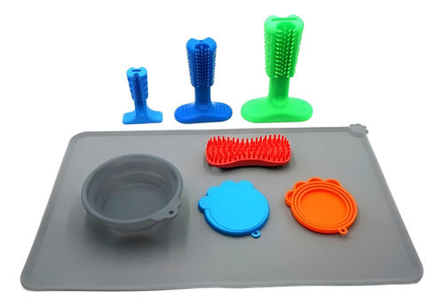 Alfombra Comedero Silicona Para Mascota Anti-salpicadura Wuf Gris